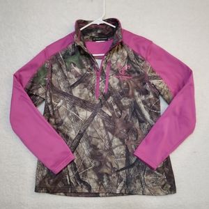 True Timber Women's Camo/Pink 1/4 Zip Pullover Size Medium